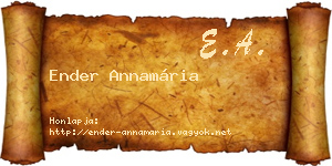 Ender Annamária névjegykártya
